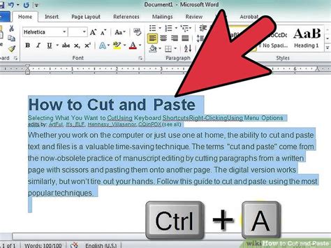 How to cut and/or paste a selected area .